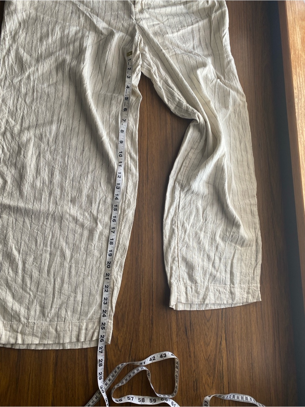 a new day white Pinstripe Relaxed Linen/Rayon Pants - Picture 6 of 7